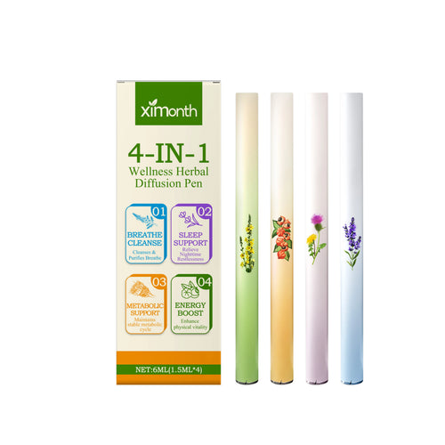 4-IN-1 Air Freshening Pen  Clear Breathing Good Mind Freshening Fragrance Aromatherapy Diffuser Lung Cleaning Pen